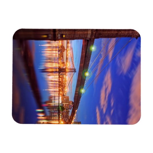 De East River, Brooklyn Bridge, Manhattan Magneet (Horizontaal)