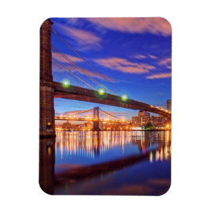 De East River, Brooklyn Bridge, Manhattan Magneet