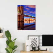 De East River, Brooklyn Bridge, Manhattan Poster (Thuiskantoor)