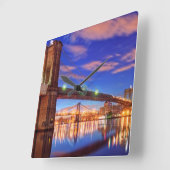 De East River, Brooklyn Bridge, Manhattan Vierkante Klok (Hoek)