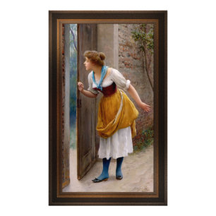 De Eavesdropper van Eugen von Blaas Foto Afdruk
