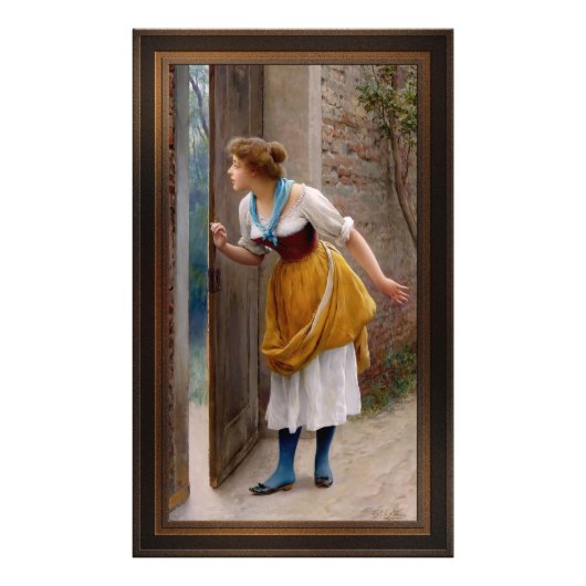 De Eavesdropper van Eugen von Blaas Foto Afdruk (Voorkant)