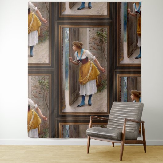 De Eavesdropper van Eugen von Blaas Wandkleed (In situ)