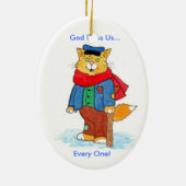 De EbeMeowzer van de Kerstak van Carol Keramisch Ornament (Achterkant)