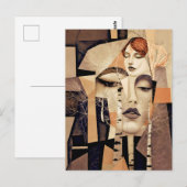 De Echo van “Virelle” – Een Abstract Portret Briefkaart (Voorkant / Achterkant)