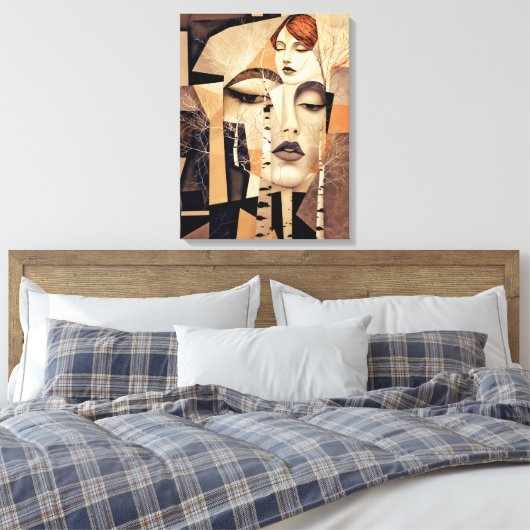 De Echo van “Virelle” – Een Abstract Portret Canvas Afdruk (Insitu (Slaapkamer))