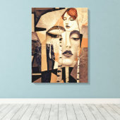 De Echo van “Virelle” – Een Abstract Portret Canvas Afdruk (Insitu (Houten vloer))