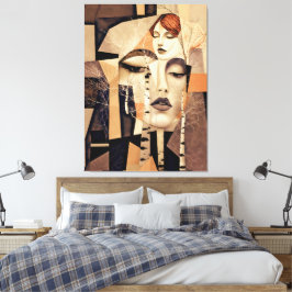 De Echo van “Virelle” – Een Abstract Portret Canvas Afdruk