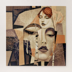 De Echo van “Virelle” – Een Abstract Portret Legpuzzel