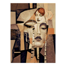 De Echo van “Virelle” – Een Abstract Portret Perfect Poster