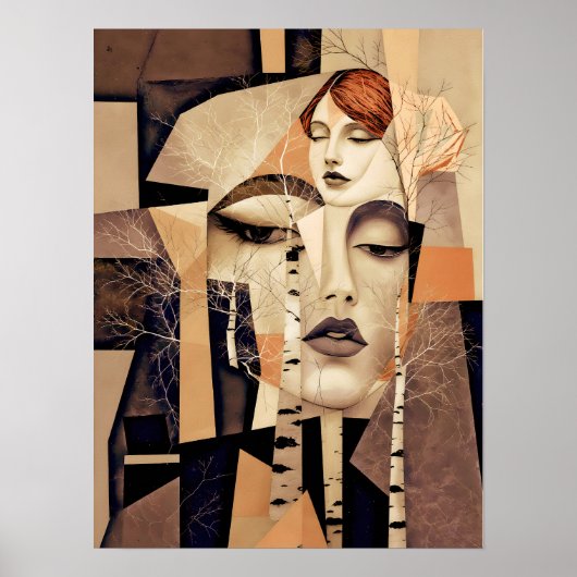 De Echo van “Virelle” – Een Abstract Portret Poster (Voorkant)