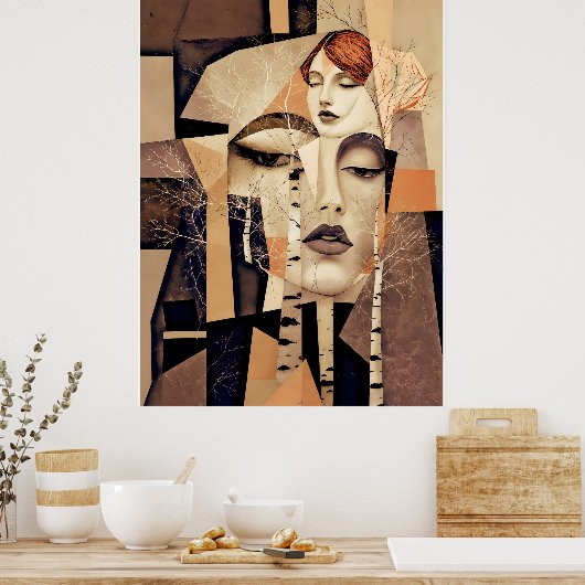 De echo van “Virelle” – Een abstract portret Poster (Keuken)
