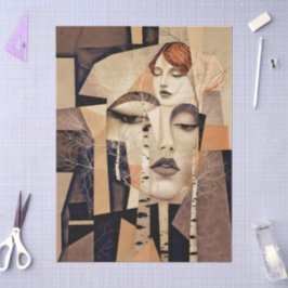 De Echo van “Virelle” – Een Abstract Portret Tissuepapier