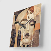 De Echo van “Virelle” – Een Abstract Portret Vierkante Klok (Hoek)