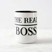 De echte baas tweekleurige koffiemok (Center)