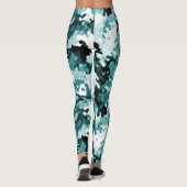 "De echte Blauwgroen" CamoppatroonpatroonLeggings Leggings (Achterkant)