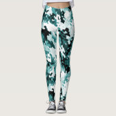 "De echte Blauwgroen" CamoppatroonpatroonLeggings Leggings (Voorkant)