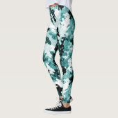 "De echte Blauwgroen" CamoppatroonpatroonLeggings Leggings (Links)