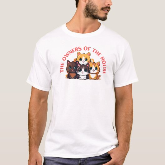De echte eigenaren van het huis - Funny Pet Design T-shirt (Voorkant)