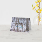 De echte familie in sneeuwdenken aan je Kaart (Gele Bloem)