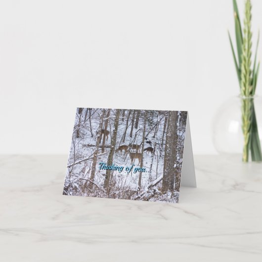 De echte familie in sneeuwdenken aan je Kaart (Voorkant)