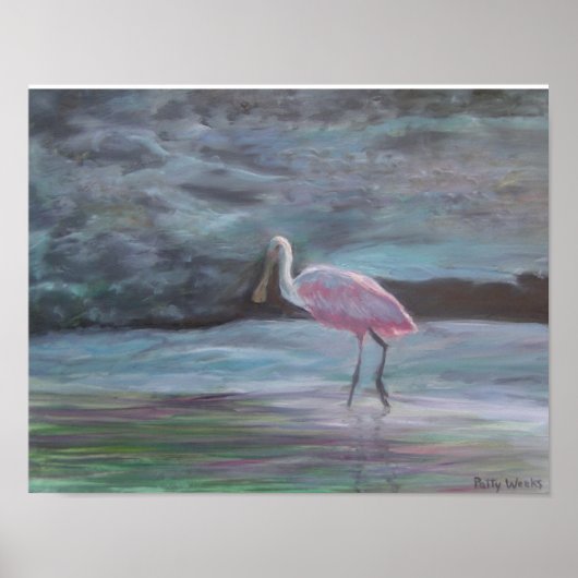 DE ECHTE FLORIDA-Roseate Spoonbill Poster (Voorkant)