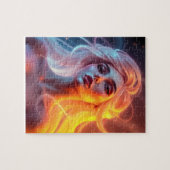 De echte Glow Woman Portrait - Levendige Fantasy A Legpuzzel (Horizontaal)