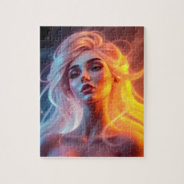 De echte Glow Woman Portrait - Levendige Fantasy A Legpuzzel