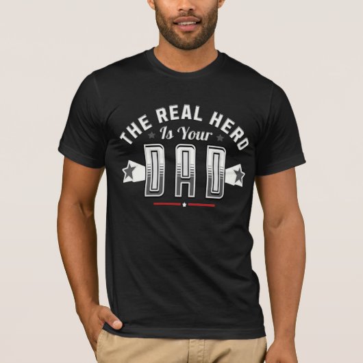 de echte held is je vader t-shirt (Voorkant)