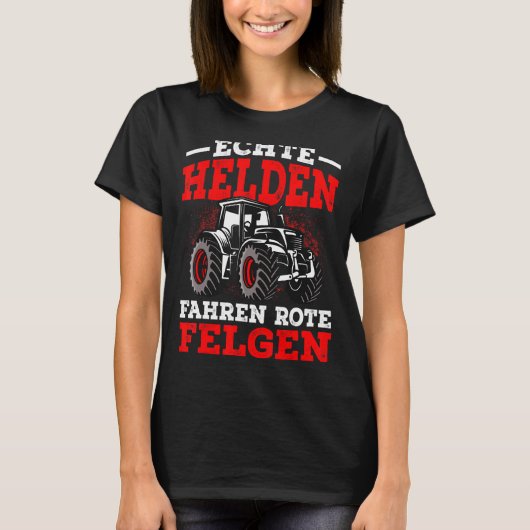 De echte helden van de trekkerboer drijven rode ve t-shirt (Voorkant)