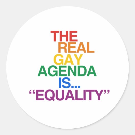 DE ECHTE HOMOAGENDA RONDE STICKER (Voorkant)