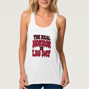 De Echte Horror Is Been Dag Funny Halloween Gym Tanktop
