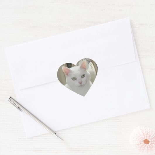 De echte  kattenprinses hart sticker (Envelop)