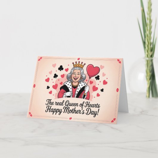 De echte koningin Moederdag Leuk Koninklijk Kroon  Feestdagen Kaart (Voorkant)
