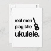 DE ECHTE MANNEN SPELEN UKULELE BRIEFKAART (Voorkant / Achterkant)