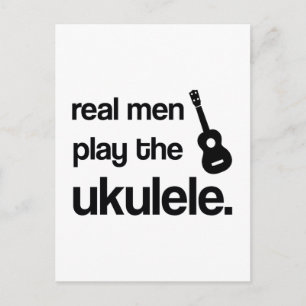 DE ECHTE MANNEN SPELEN UKULELE BRIEFKAART