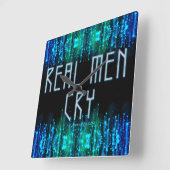 De echte mannen van SlipperyJoe huilen zwarte blau Vierkante Klok (Hoek)