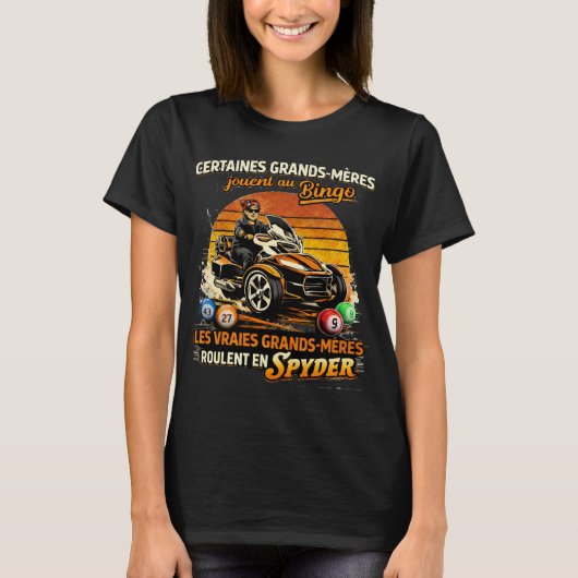 de echte oma's rijden in spyder t-shirt (Voorkant)