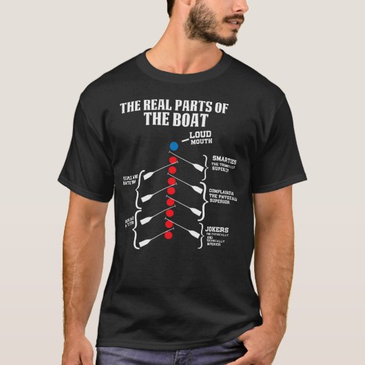 De Echte Onderdelen Van De Boot - Grappig Roeien T-shirt (Voorkant)