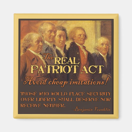 De echte Patriot Act, de Founding Fathers Magneet (Voorkant)
