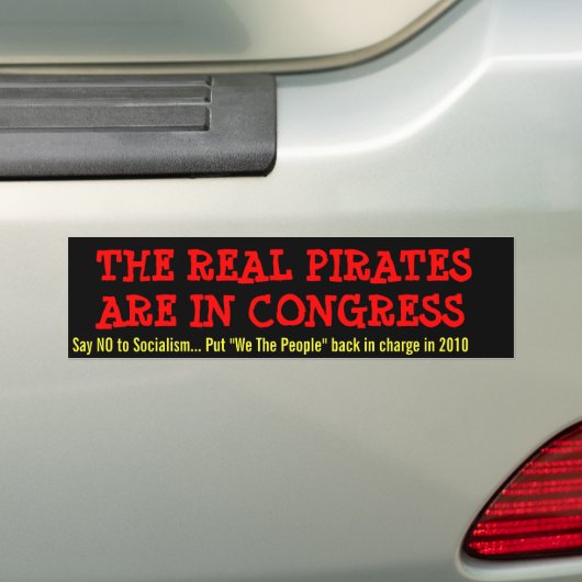 DE ECHTE PIRATEN ZIJN CONGRES, BUMPERSTICKER (Op auto)