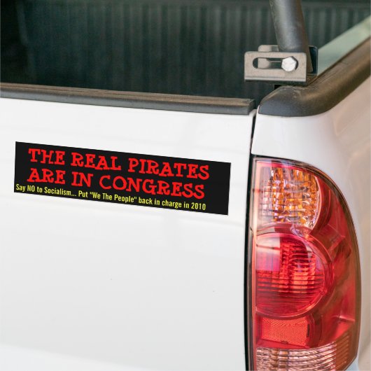 DE ECHTE PIRATEN ZIJN CONGRES, BUMPERSTICKER (Op Truck)