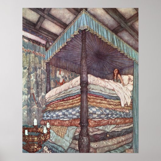 De echte prinses van Edmund Dulac Poster (Voorkant)