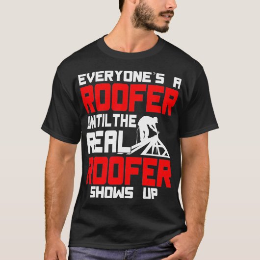 De echte Roofer Shows de dakbedekking van Mannen V T-shirt (Voorkant)