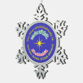 De echte ster van Kerstmis Tin Sneeuwvlok Ornament (Rechts)