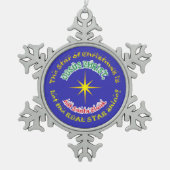 De echte ster van Kerstmis Tin Sneeuwvlok Ornament (Voorkant)