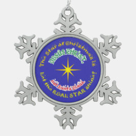 De echte ster van Kerstmis Tin Sneeuwvlok Ornament