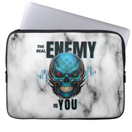 De Echte Vijand Ben Jij – Black Marble Trader Laptop Sleeve