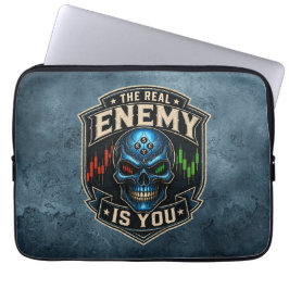 De Echte Vijand Bent Jij Blue Grunge Laptop Sleeve