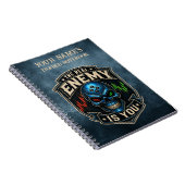 De Echte Vijand Is Jij Blue Grunge Notitieboek (Rechterzijde)